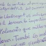 Fragment d'una de les redaccions escrites pels alumnes de l'Institut Olorda de Sant Feliu.